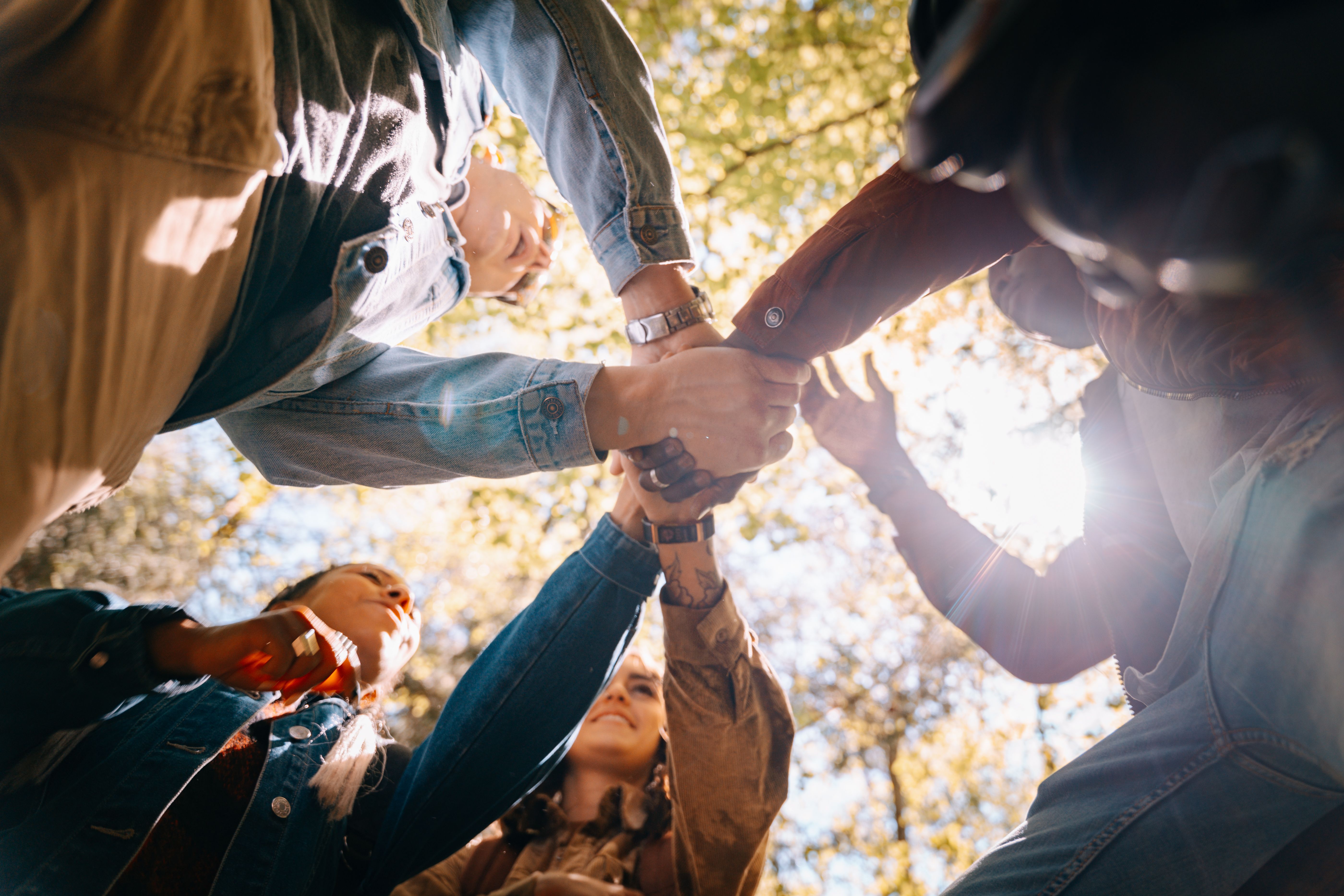 People supporting one another in a community
